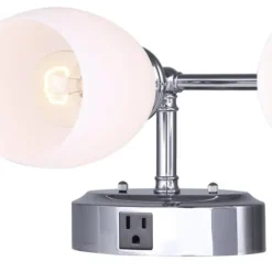New Patriot Lighting® Palms Chrome 3-Light Vanity Light With Outlet