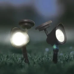 New Patriot Lighting® Solar Integrated Led Landscape Spotlight – 2 Pack
