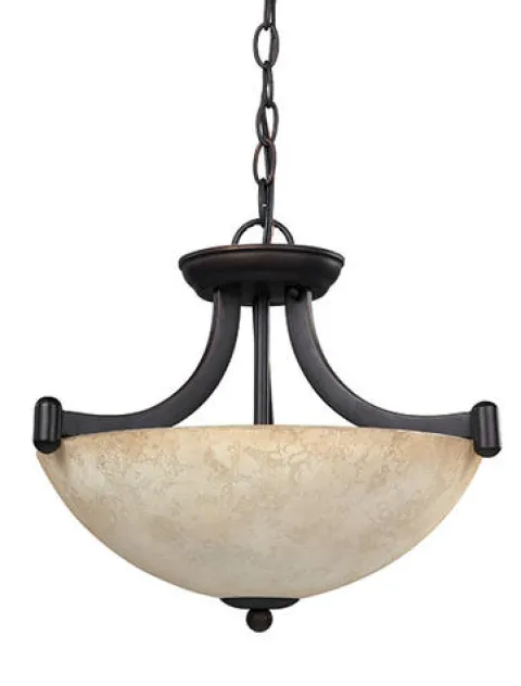 New Patriot Lighting® Warren Rubbed Antique Bronze Convertible Pendant