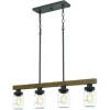 New Patriot Lighting® Wheland Matte Black 4-Light Island Light