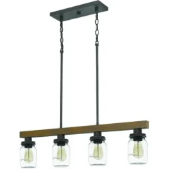 New Patriot Lighting® Wheland Matte Black 4-Light Island Light