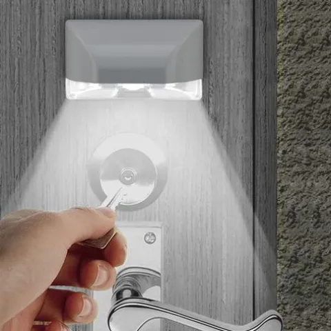 New Patriot Lighting® White Keyhole Motion Sensor Outdoor Wall Light