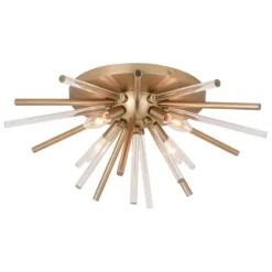 Outlet Patriot Lighting® Aria Natural Brass Flush Mount Ceiling Light