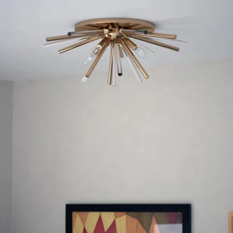 Outlet Patriot Lighting® Aria Natural Brass Flush Mount Ceiling Light