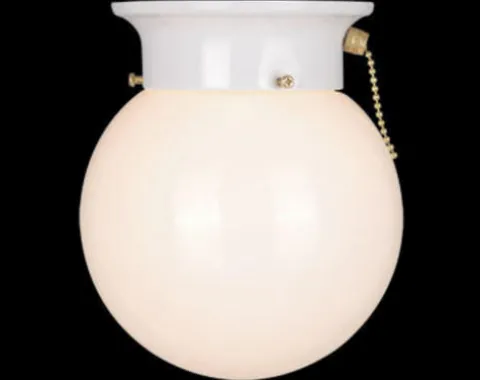 Outlet Patriot Lighting® Amity White 1-Light Flush Mount Ceiling Light