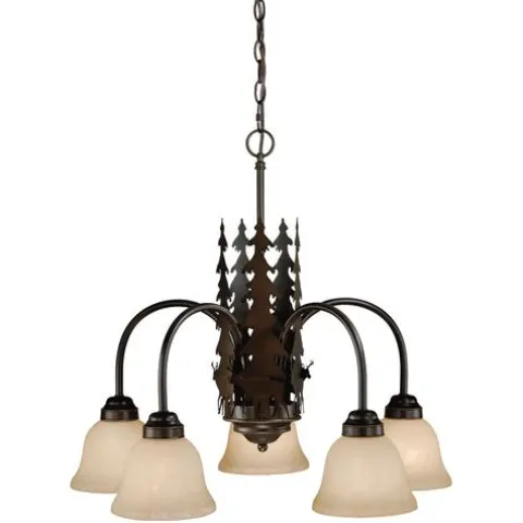 Outlet Patriot Lighting® Bryce 5-Light Burnished Bronze Chandelier