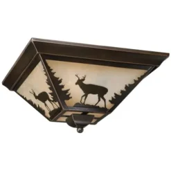 Outlet Patriot Lighting® Bryce Burnished Bronze 3-Light Flush Mount Ceiling Light