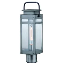 Outlet Patriot Lighting® Clermont Brushed Pewter And Textured Black Post Light