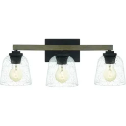 Outlet Patriot Lighting® Danae Matte Black 3-Light Vanity Light