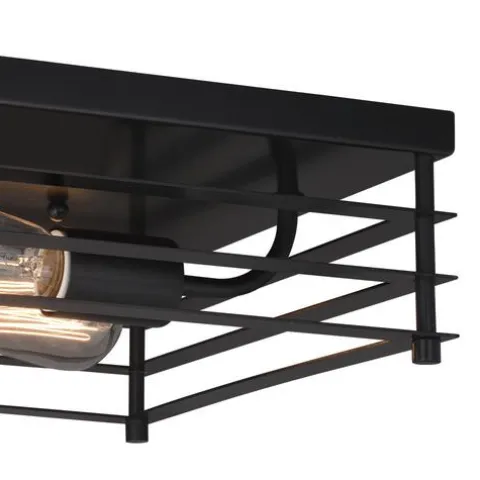 Outlet Patriot Lighting® Gaven Matte Black 2-Light Flush Mount Ceiling Light – 2 Pack