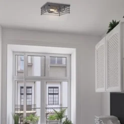 Outlet Patriot Lighting® Gaven Matte Black 2-Light Flush Mount Ceiling Light – 2 Pack