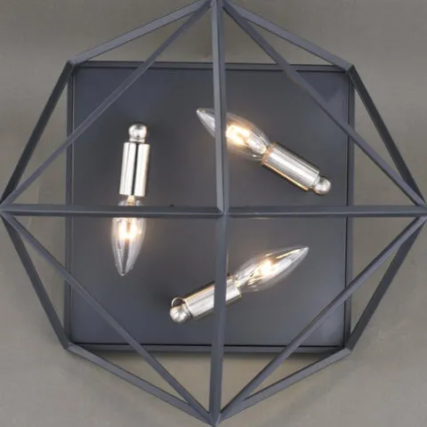 Outlet Patriot Lighting® Hailey Satin Nickel Flush Mount Ceiling Light