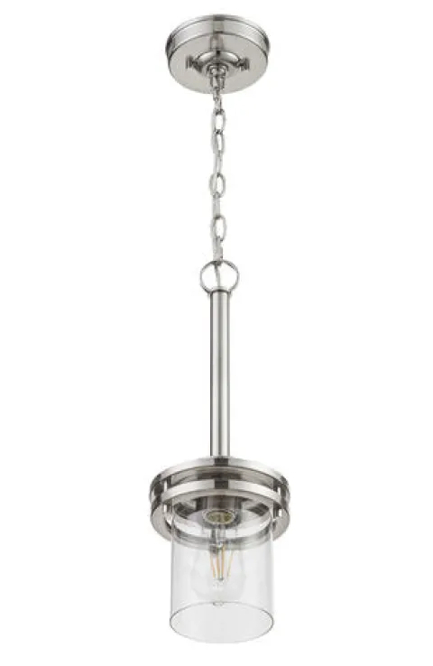 Outlet Patriot Lighting® Joska Brushed Nickel 1-Light Mini Pendant
