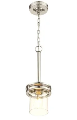 Outlet Patriot Lighting® Joska Brushed Nickel 1-Light Mini Pendant