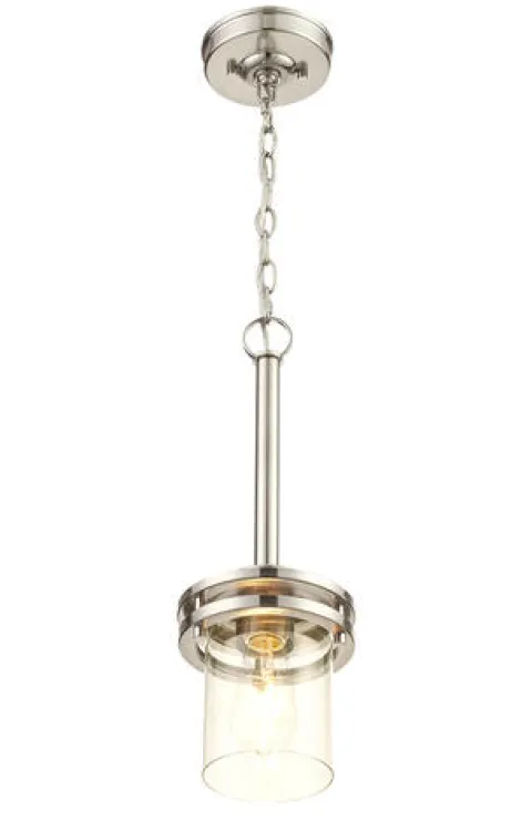 Outlet Patriot Lighting® Joska Brushed Nickel 1-Light Mini Pendant