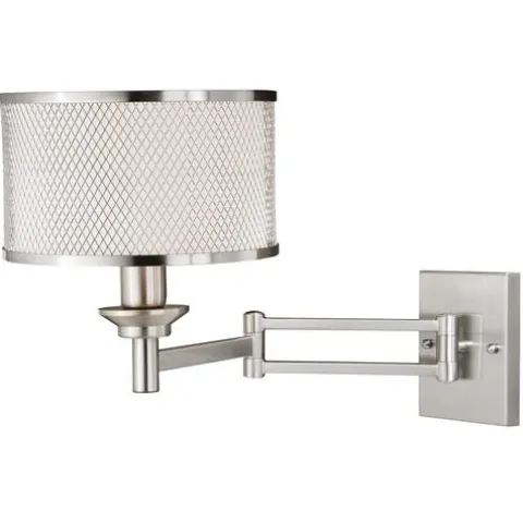 Outlet Patriot Lighting® Polk Satin Nickel 1 Light Wall Light