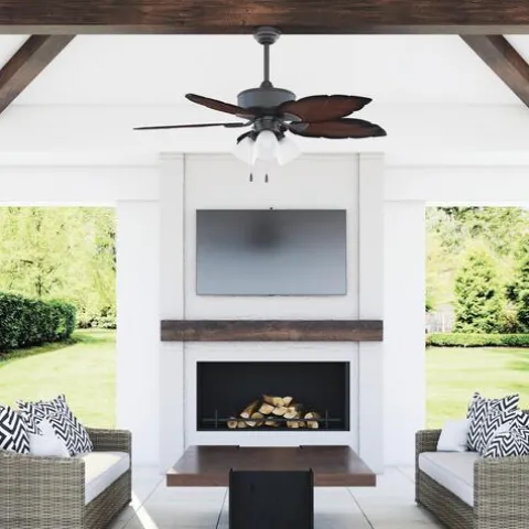 Outlet Patriot Lighting™ Sonesta Iv 52″ Iron Indoor/Outdoor Led Ceiling Fan