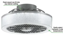 Outlet Patriot Lighting™ Swank 16″ Gray Indoor Integrated Led Fandelier