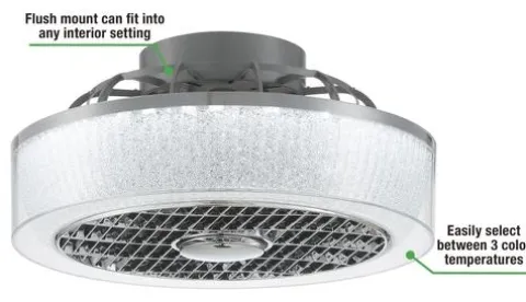 Outlet Patriot Lighting™ Swank 16″ Gray Indoor Integrated Led Fandelier