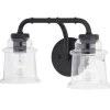 Outlet Patriot Lighting® Toledo Matte Black 2 Light Vanity Light