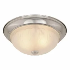 Promo Patriot Lighting® Cary Satin Nickel 2-Light Flush Mount Ceiling Light – 2 Pack