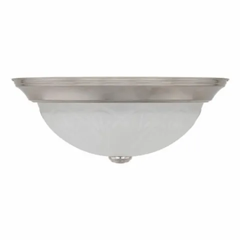 Promo Patriot Lighting® Cary Satin Nickel 2-Light Flush Mount Ceiling Light – 2 Pack