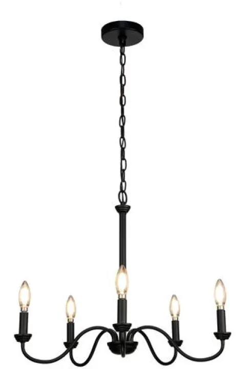 Promo Patriot Lighting® Cura Black 5-Light Chandelier