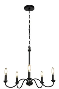 Promo Patriot Lighting® Cura Black 5-Light Chandelier