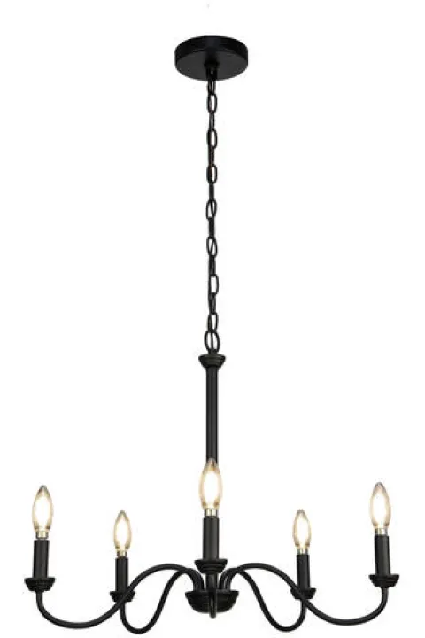 Promo Patriot Lighting® Cura Black 5-Light Chandelier
