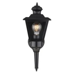 Promo Patriot Lighting® Dualux Brookline Iii Black Motion Sensor Outdoor Security Wall Light