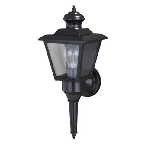 Promo Patriot Lighting® Dualux Brookline Iii Black Motion Sensor Outdoor Security Wall Light