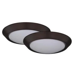 Promo Patriot Lighting® Fulton Bronze Integrated Led Flush Mount Ceiling Light 2-Pack