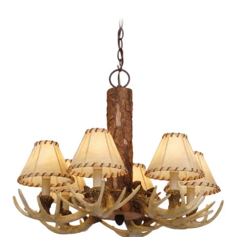 Promo Patriot Lighting® Lodge Noachian Stone 6 Light Chandelier