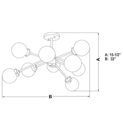Promo Patriot Lighting® Orbit Oil Rubbed Bronze 9 Light Semi-Flush Mount Ceiling Light