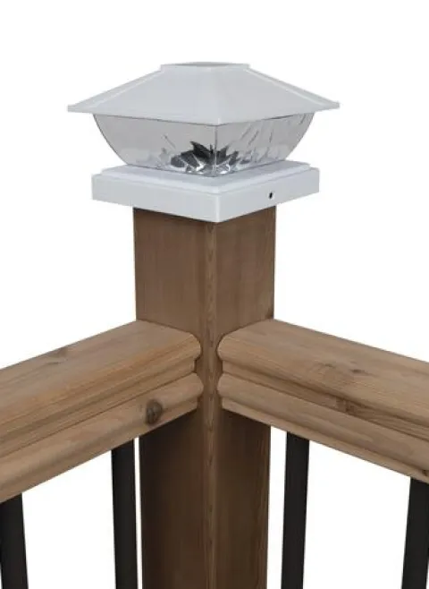 Promo Patriot Lighting® Solar Integrated Led Lakota White Post Cap Landscape Light – 2-Pack