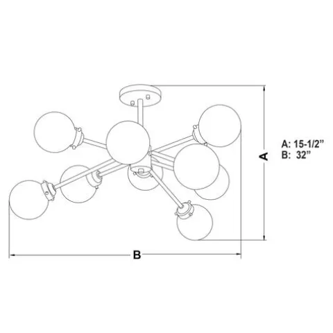Top 10 Patriot Lighting® Orbit Oil Rubbed Bronze 9 Light Semi-Flush Mount Ceiling Light