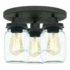 Top 10 Patriot Lighting® Wheland Matte Black 3-Light Semi-Flush Mount Ceiling Light