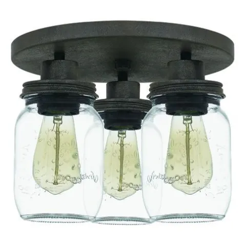 Top 10 Patriot Lighting® Wheland Matte Black 3-Light Semi-Flush Mount Ceiling Light