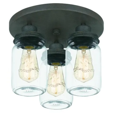 Top 10 Patriot Lighting® Wheland Matte Black 3-Light Semi-Flush Mount Ceiling Light