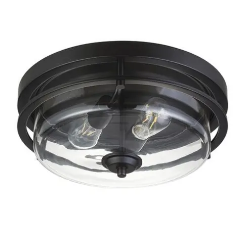Wholesale Patriot Lighting® Joska Matte Black 2-Light Flush Mount Ceiling Light