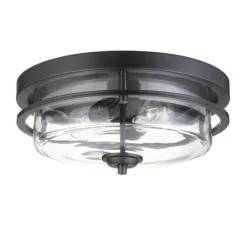 Wholesale Patriot Lighting® Joska Matte Black 2-Light Flush Mount Ceiling Light