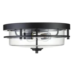 Wholesale Patriot Lighting® Joska Matte Black 2-Light Flush Mount Ceiling Light