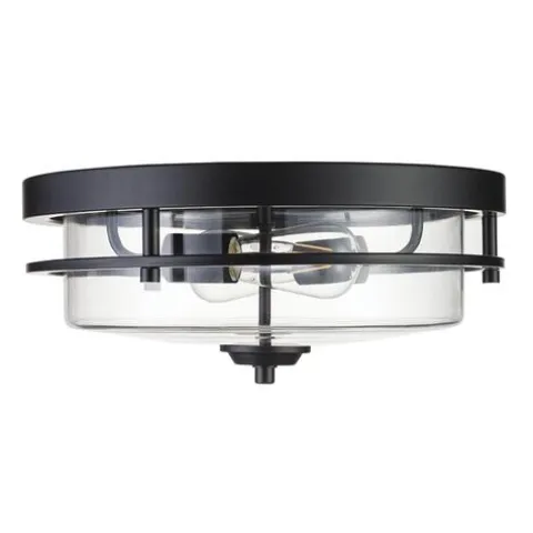 Wholesale Patriot Lighting® Joska Matte Black 2-Light Flush Mount Ceiling Light
