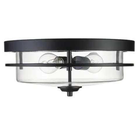 Wholesale Patriot Lighting® Joska Matte Black 2-Light Flush Mount Ceiling Light