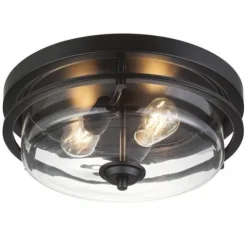 Wholesale Patriot Lighting® Joska Matte Black 2-Light Flush Mount Ceiling Light