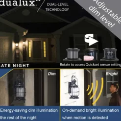 Wholesale Patriot Lighting® Tinsley Black Outdoor Motion Sensor Security Wall Light