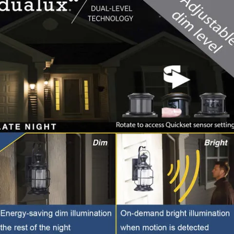 Wholesale Patriot Lighting® Tinsley Black Outdoor Motion Sensor Security Wall Light