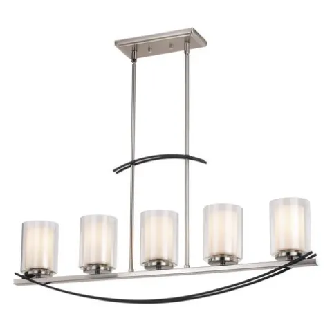 Wholesale Patriot Lighting® Lief Satin Nickel And Graphite 5 Light Island Light