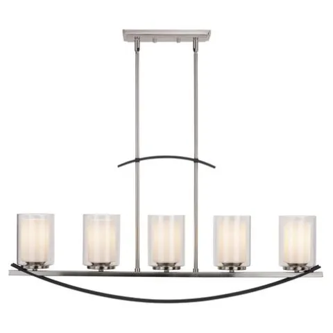 Wholesale Patriot Lighting® Lief Satin Nickel And Graphite 5 Light Island Light