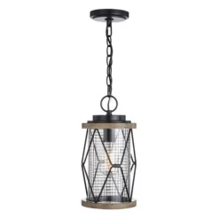 Wholesale Patriot Lighting® Elegant Home Bodhi Black & Replica Wood Outdoor Pendant Light